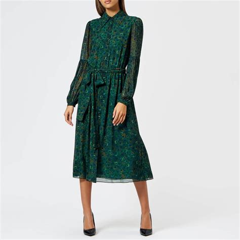 michael kors peacock dress|Michael Kors midi dress.